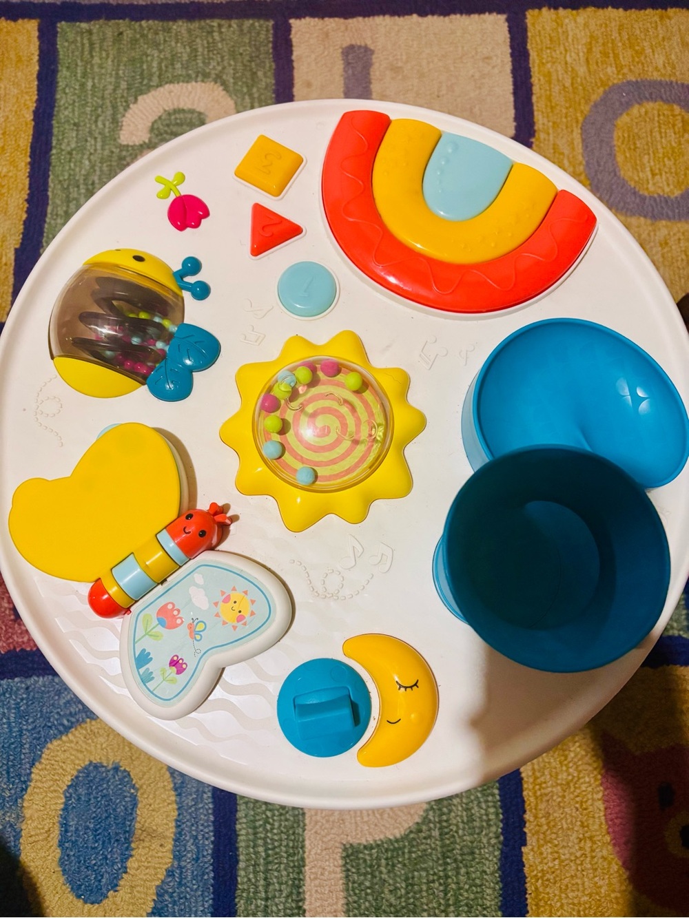 Yellow & Blue Kids Activity Toy Table Top Sensory Play Panel